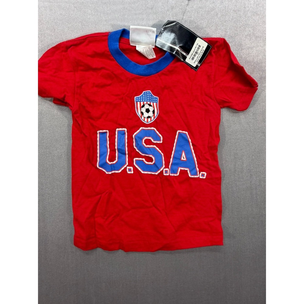 New Kids Mad Engine U.S.A United States Soccer Shirt Red Size 4